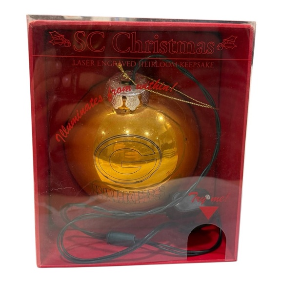 sc christmas Other - Green Bay Packers Light-Up Christmas Ornament SC Laser Engraved NFL Licensed
